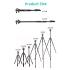 JMARY KT325-NB30 1.6m Aluminum Alloy Cell Phone Tripod Stand for SLR, Action Camera Rotating Portable Tripod Holder - Black